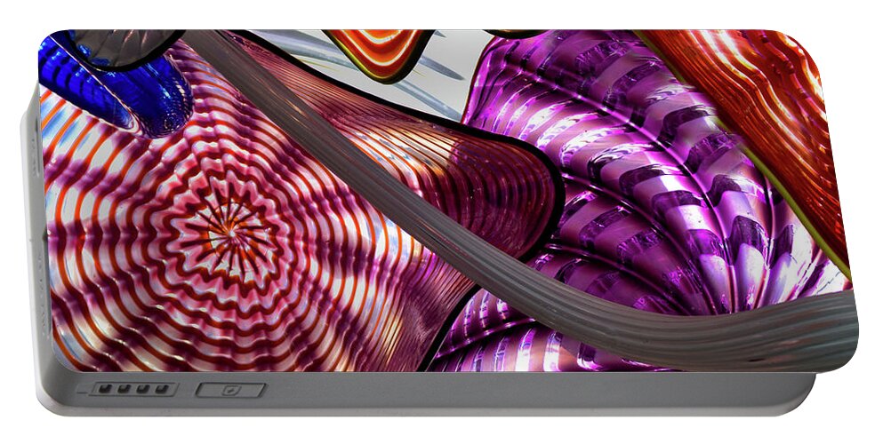 Glass Abstract Portable Battery Charger featuring the photograph Glass Abstract 1 by David Patterson