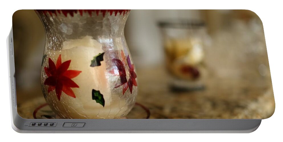 Glass Candle Holders Portable Battery Charger featuring the photograph Glass Candle Holders by Mingming Jiang