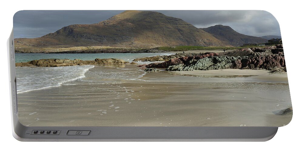 Beach Mountains Ocean Glassilaun Recess Connemara Galway Wildatlanticway Ireland Landscape Seascape Photography Pskeltonphoto Prints Portable Battery Charger featuring the photograph Glassilaun beach Renvyle by Peter Skelton