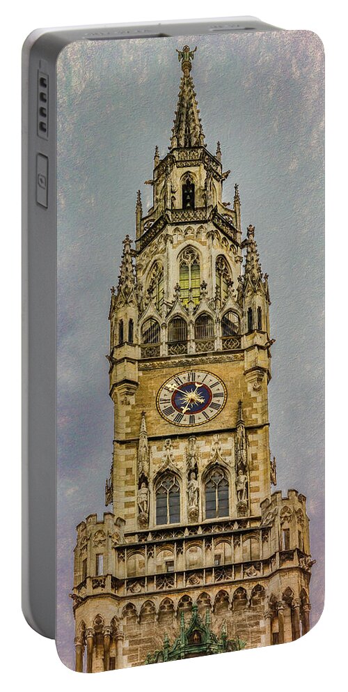 Munich Portable Battery Charger featuring the photograph Glockenspiel Clock Tower by Marcy Wielfaert