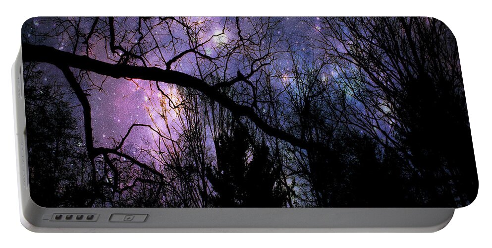 Cades Cove Abstract Portable Battery Charger featuring the photograph Gloomy Canopy Starry Night by Mike McBrayer