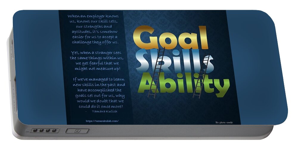 Goal Portable Battery Charger featuring the photograph Goal, Skills, Ability by Tamara Kulish