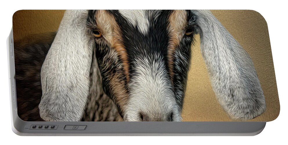 Goat Portable Battery Charger featuring the digital art Goat by Maggy Pease