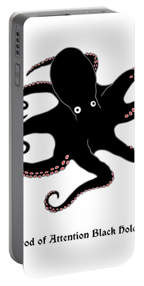 Nikita Coulombe Portable Battery Charger featuring the painting God of Attention Black Holes by Nikita Coulombe