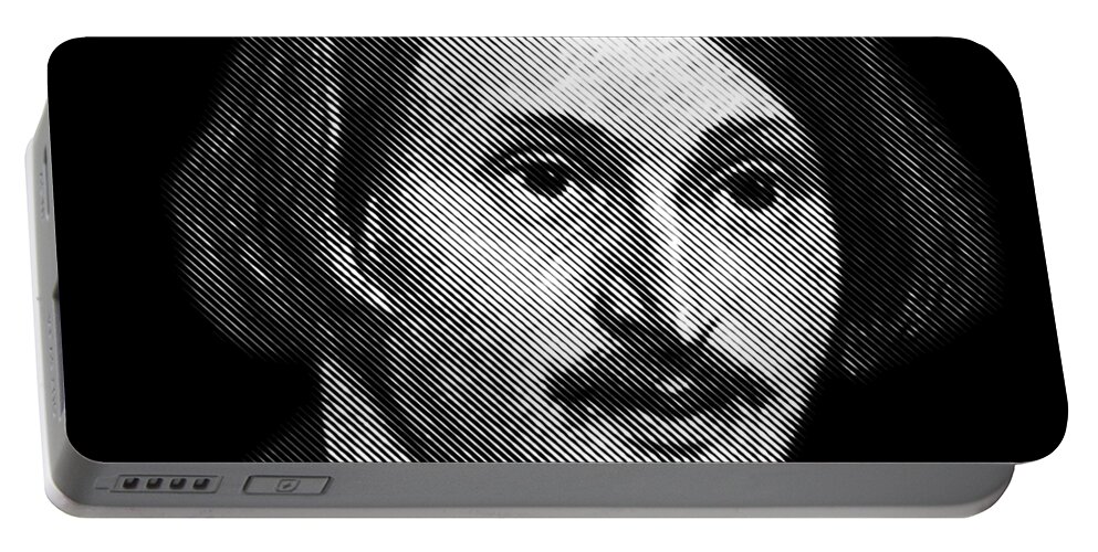 Gogol Portable Battery Charger featuring the digital art Gogol, portrait by Cu Biz