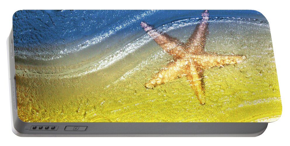 Starfish Portable Battery Charger featuring the photograph Going With the Flow by Holly Kempe