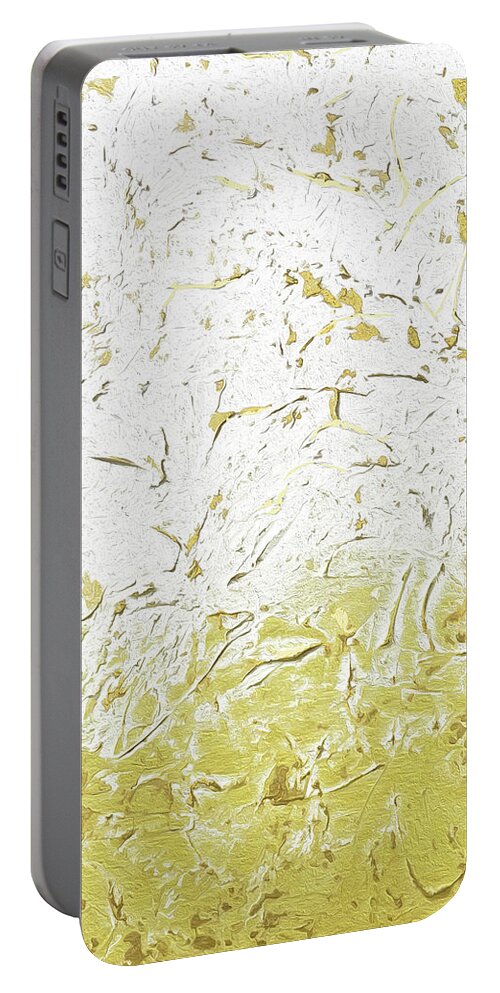 Abstract Portable Battery Charger featuring the painting Gold of the Land by Linda Bailey