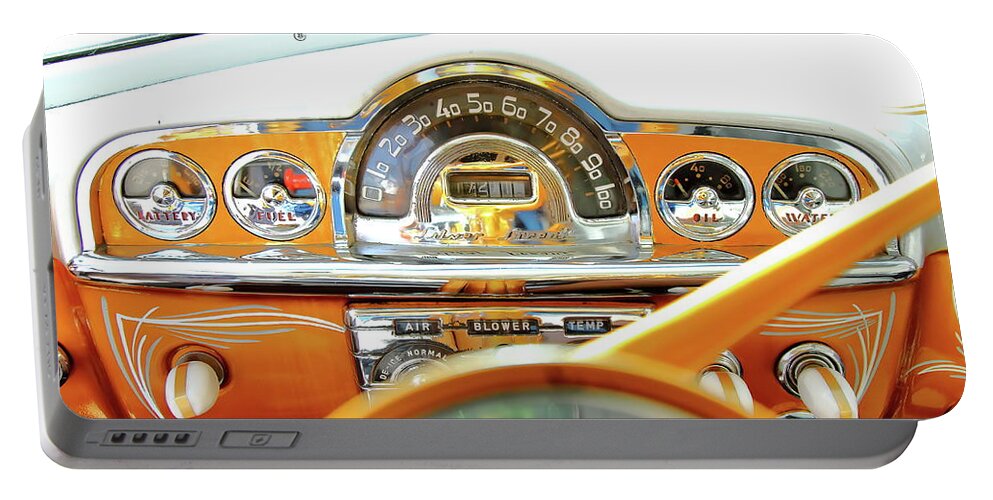 Pontiac Portable Battery Charger featuring the photograph Golden Dash by Lens Art Photography By Larry Trager