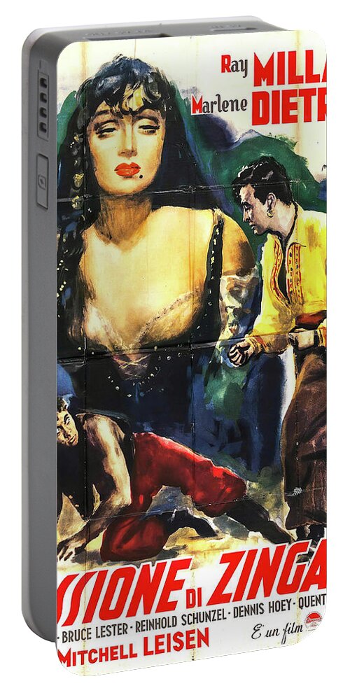 Synopsis Portable Battery Charger featuring the mixed media ''Golden Earrings'', 1947 by Movie World Posters