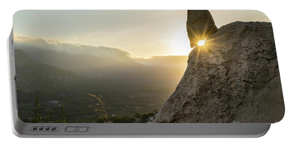 Mountains Portable Battery Charger featuring the photograph Golden evening light in the mountains by Adriana Mueller
