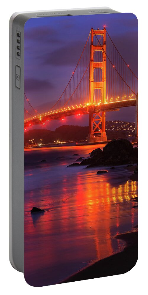 San Francisco Portable Battery Charger featuring the photograph Golden Glow by Erick Castellon