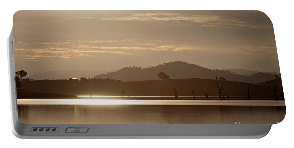 Sunset Portable Battery Charger featuring the photograph Golden Glow by Linda Lees
