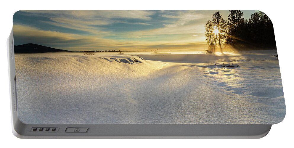 Sunrise Portable Battery Charger featuring the photograph Golden Haze by Mike Lee