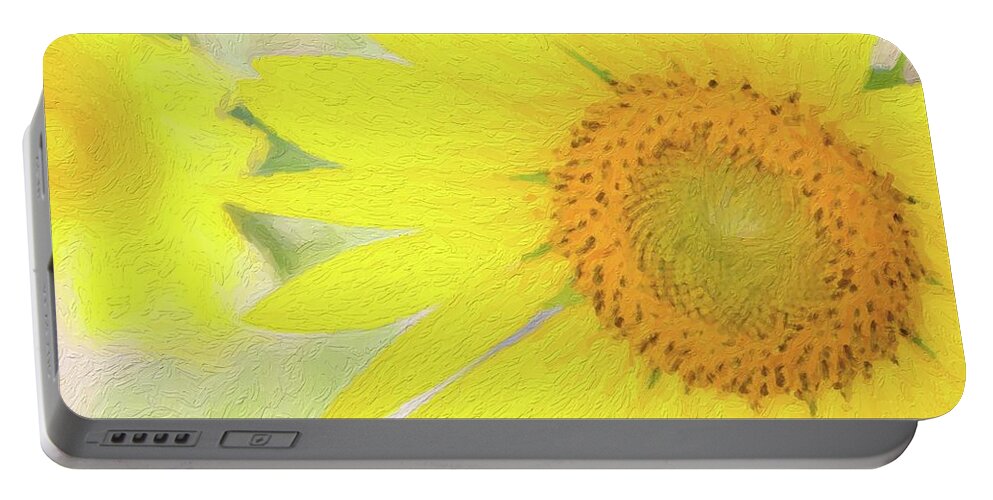 Sunflower Portable Battery Charger featuring the photograph Golden Sunflower Painting by Carolyn Ann Ryan
