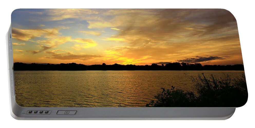 Sunset Portable Battery Charger featuring the photograph Golden Sunset by Mary Walchuck