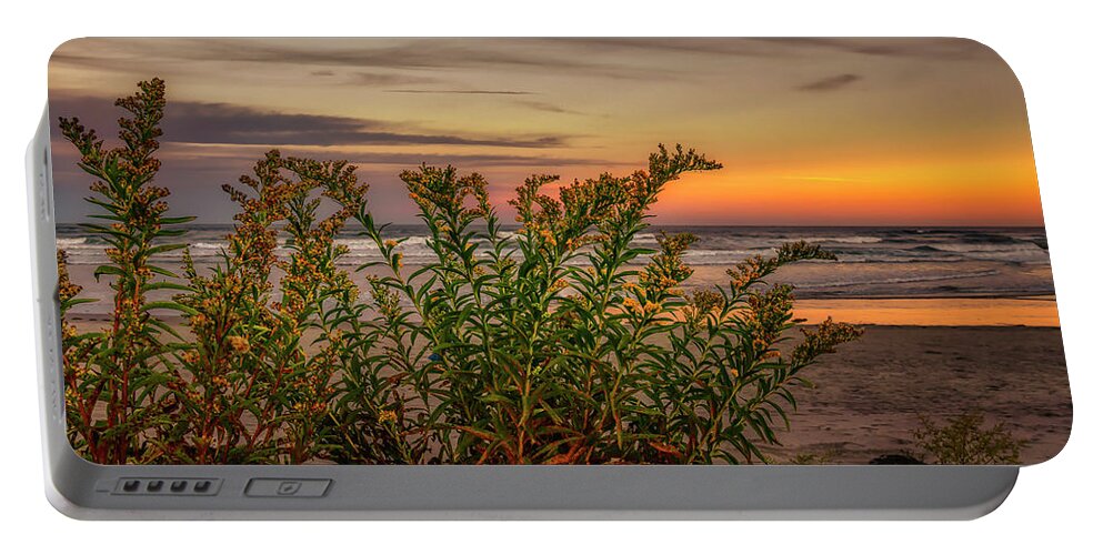 Ogunquit Portable Battery Charger featuring the photograph Golden Sunset by Penny Polakoff