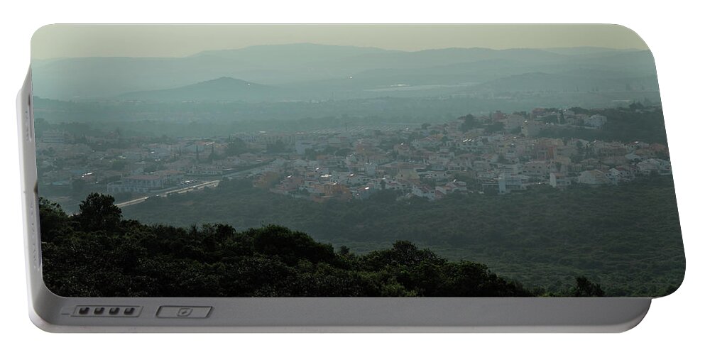 Algarve Portable Battery Charger featuring the photograph Goldra Hill View in Loule by Angelo DeVal