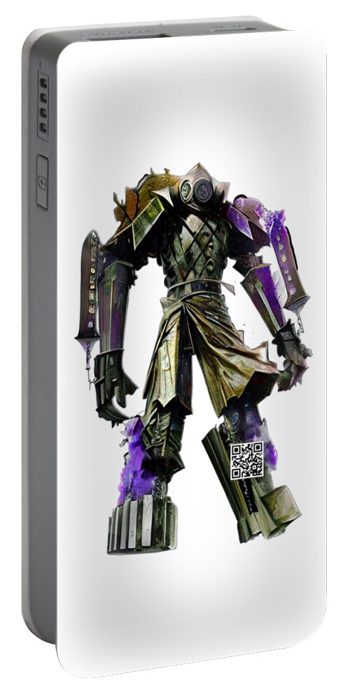 Action Figures Portable Battery Charger featuring the digital art Gonga by Rafael Salazar