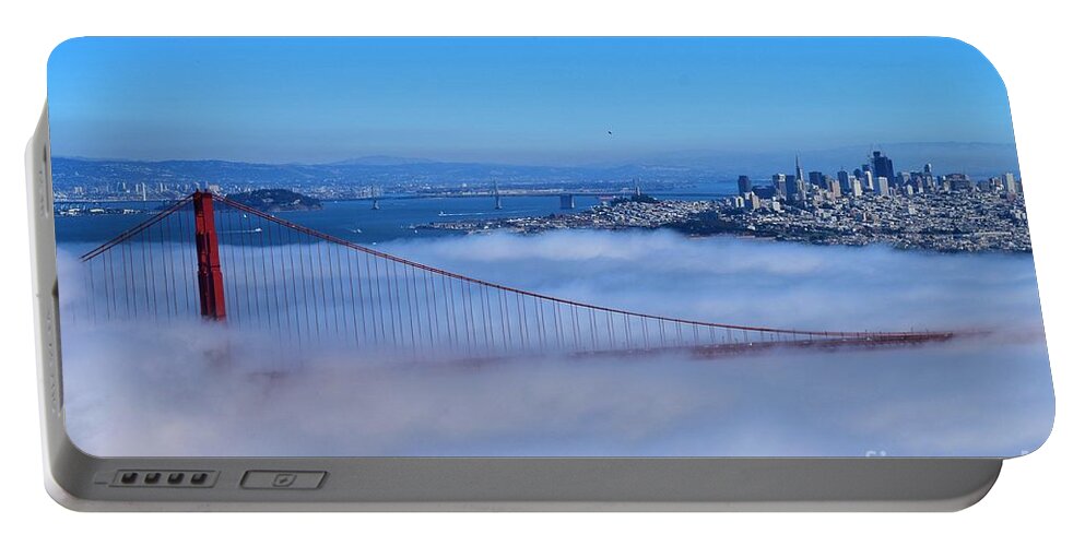 Golden Gate Bridge Portable Battery Charger featuring the photograph Good Morning San Francisco by LaDonna McCray
