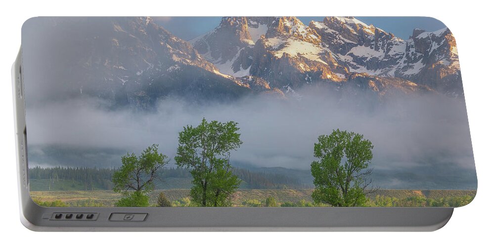 Tetons Portable Battery Charger featuring the photograph Good Morning Tetons by Darren White