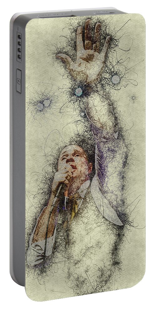 Gord Downie Tragically Hip Musician Rock Portable Battery Charger featuring the digital art Gord Downie Tragically Hip by Thomas Leparskas