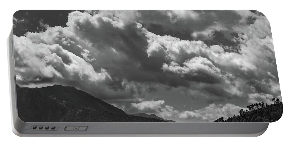 Clouds Portable Battery Charger featuring the photograph Gorgeous Clouds between Sky and Mountain by Stan Weyler