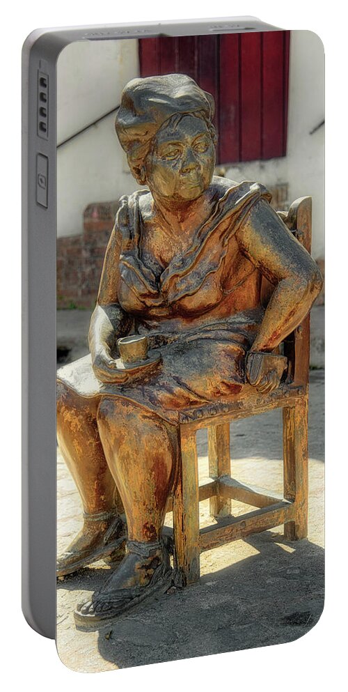 Camaguey Portable Battery Charger featuring the photograph Gossiping woman 1 by Martha J. Perez by Micah Offman
