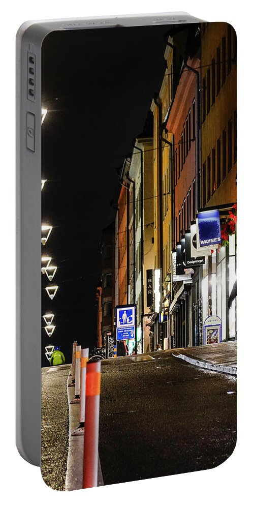 Architecture Portable Battery Charger featuring the photograph Gotgatan, Stockholm by Alexander Farnsworth