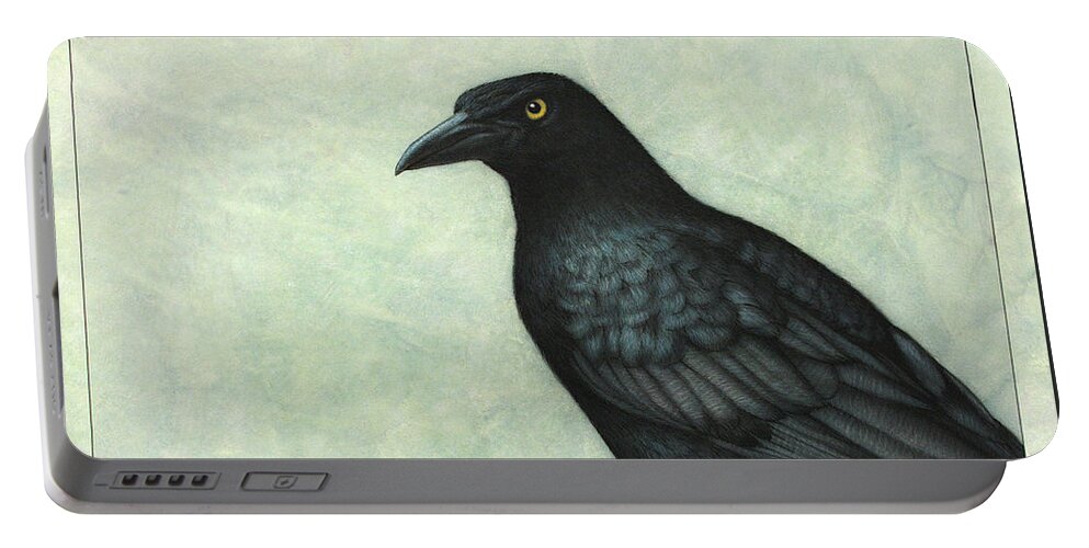 Grackle Portable Battery Charger featuring the painting Grackle by James W Johnson