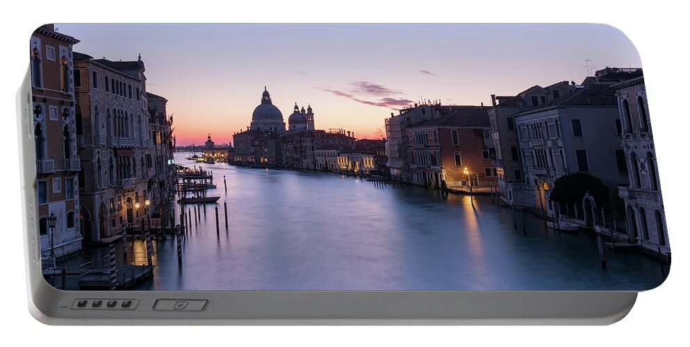 Italy Portable Battery Charger featuring the photograph Grand Canal Panorma, Venice, Italy by Sarah Howard