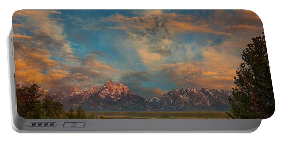 Tetons Portable Battery Charger featuring the photograph Grand Teton Cloudscape by Jon Glaser
