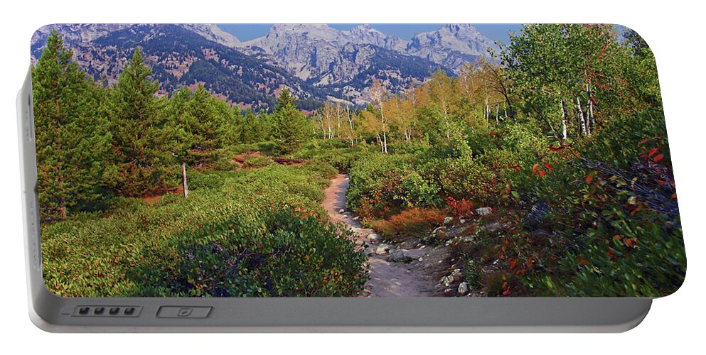 Grand Teton National Park Portable Battery Charger featuring the photograph Grand Teton Glaciers by Suzanne Stout
