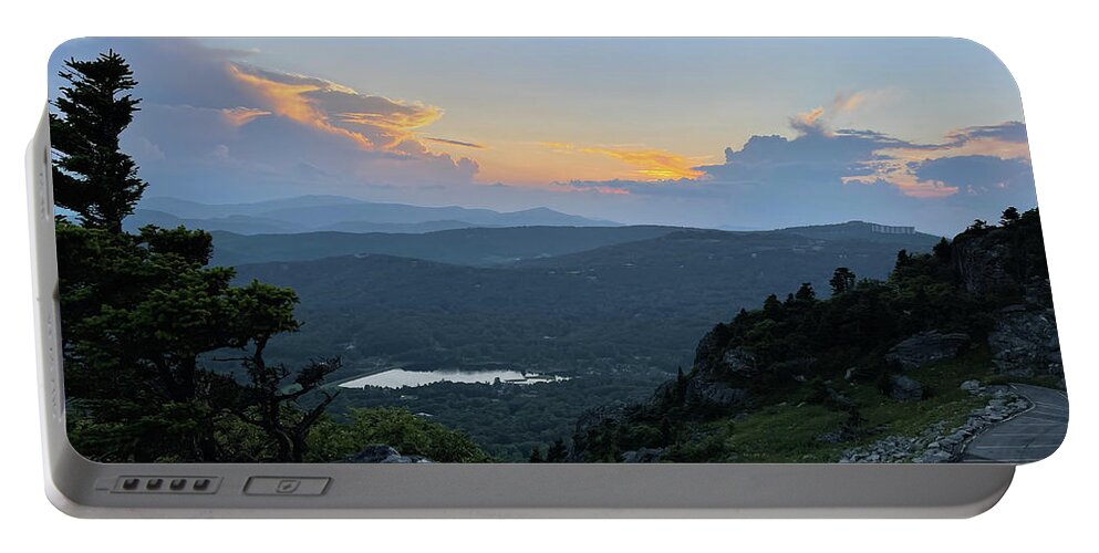 Blue Ridge Parkway Portable Battery Charger featuring the photograph Grandfather Lake Sunset by Meta Gatschenberger