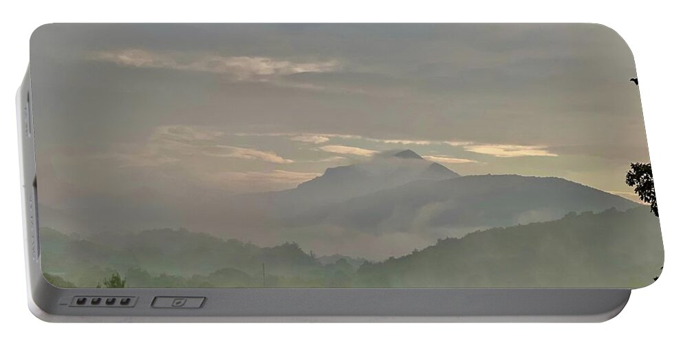  Portable Battery Charger featuring the photograph Grandfather Mountain in fog by Meta Gatschenberger