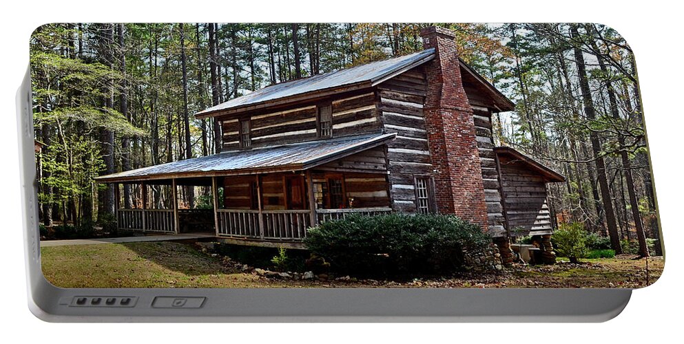 Kings Mountain State Park Portable Battery Charger featuring the photograph Grandpa Dickey's Log House by Ron Long
