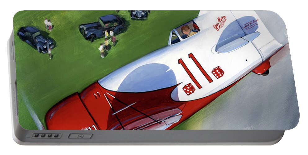Aircraft Portable Battery Charger featuring the painting Granville Gee Bee Model R Super Sportster by Jack Fellows