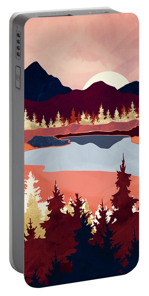 Grapefruit Portable Battery Charger featuring the digital art Grapefruit Sky by Spacefrog Designs