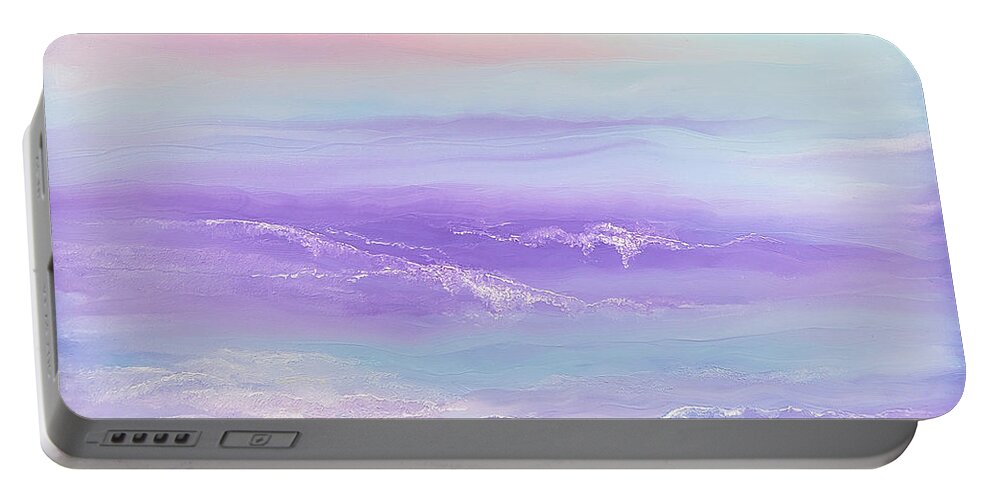 Abstract Portable Battery Charger featuring the painting Grateful by Christine Bolden