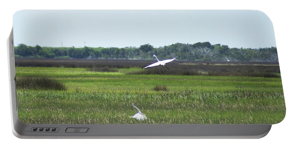  Portable Battery Charger featuring the photograph Great Egrets by Heather E Harman