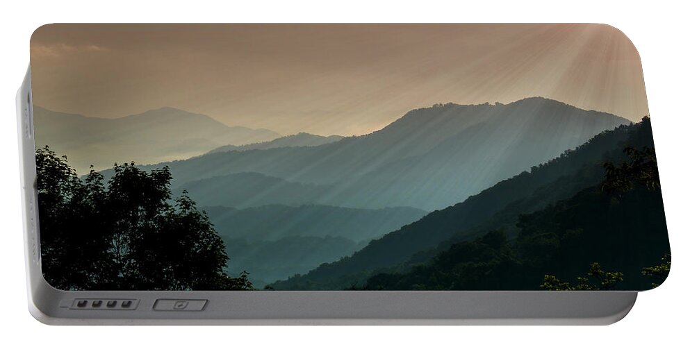 Blue Portable Battery Charger featuring the photograph Great Smoky Mountains Blue Ridge Parkway by Patti Deters