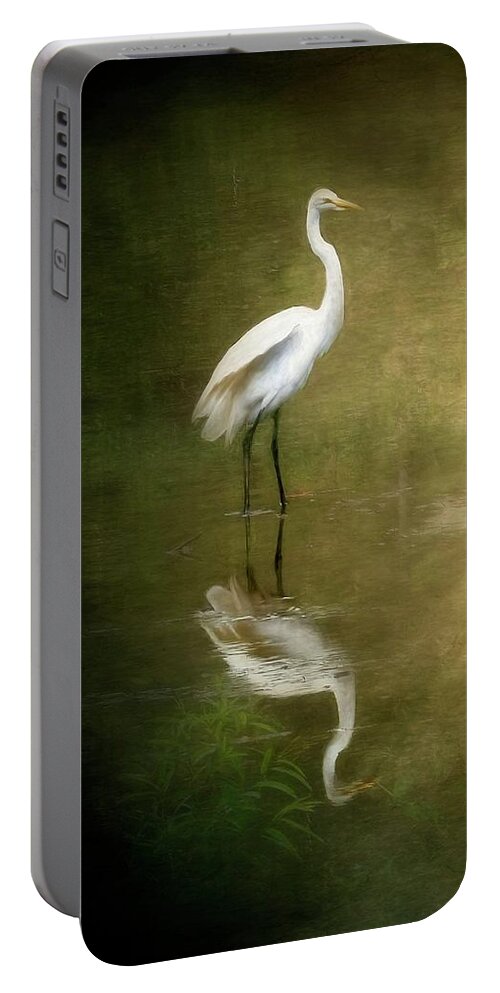 Egret Portable Battery Charger featuring the photograph Great White Egret by Marjorie Whitley