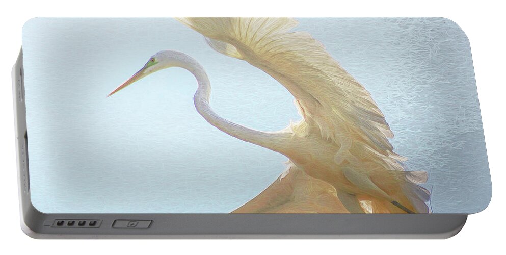 Egret Portable Battery Charger featuring the photograph Great White Egret Takes to Flight by Ola Allen