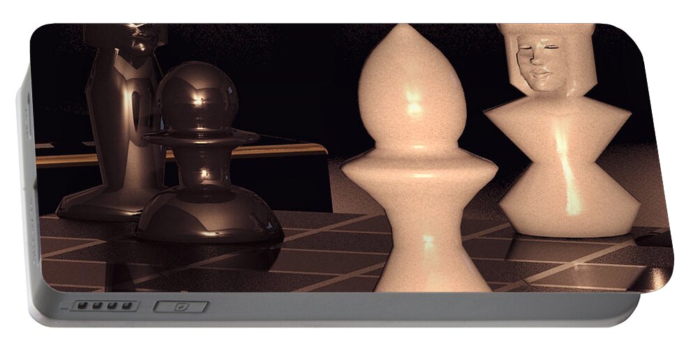 Chess Portable Battery Charger featuring the digital art Grecos Mate by James Barnes