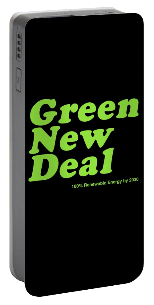 Cool Portable Battery Charger featuring the digital art Green New Deal 2030 by Flippin Sweet Gear