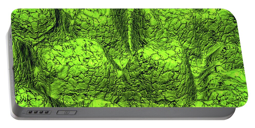 Green Portable Battery Charger featuring the digital art Green Slime by Phil Perkins