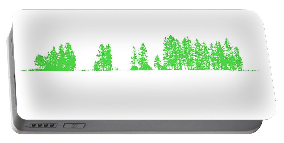 Tree Portable Battery Charger featuring the mixed media Green Trees by Moira Law