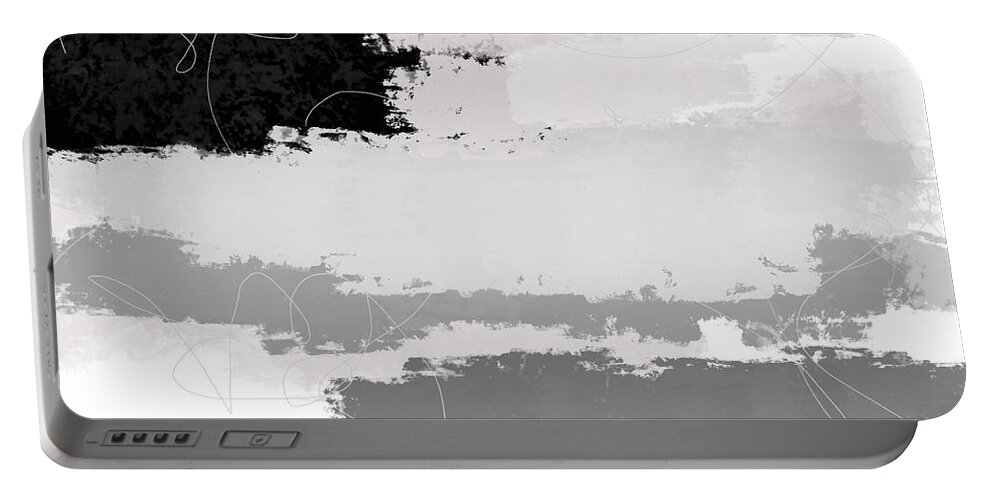 Grey Portable Battery Charger featuring the digital art Grey Encounters by Amber Lasche