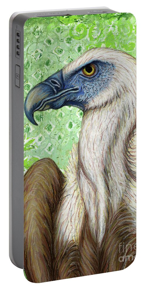 Griffon Vulture Portable Battery Charger featuring the painting Griffon Vulture Abstract by Amy E Fraser