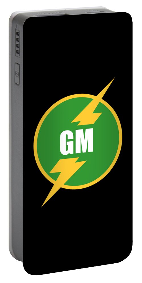 Funny Portable Battery Charger featuring the digital art Groomsmen Gm Logo by Flippin Sweet Gear