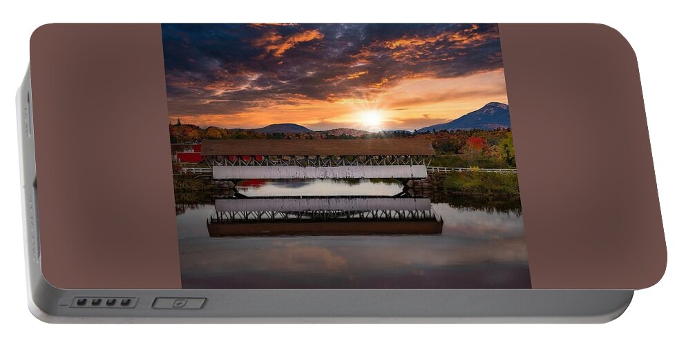 Covered Bridge Portable Battery Charger featuring the photograph Groveton Covered Bridge by Carolyn Mickulas